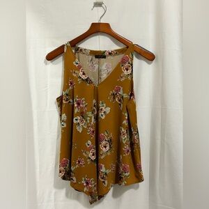 First Love - Mustard Floral V-Neck Tank